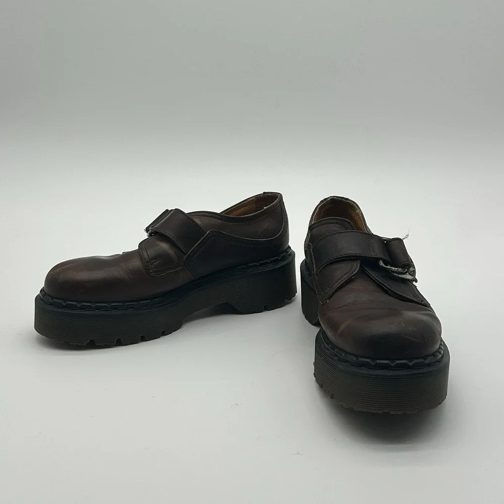 Vtg Dr Martens 8314 Made in England Brown Leather Monk Strap Shoes US 6 UK 5